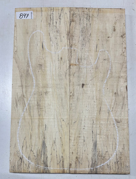 Spalted Tamarind Guitar Carved Top - 22” x 7-1/2” x 7/8” #847 Exotic Wood Zone 