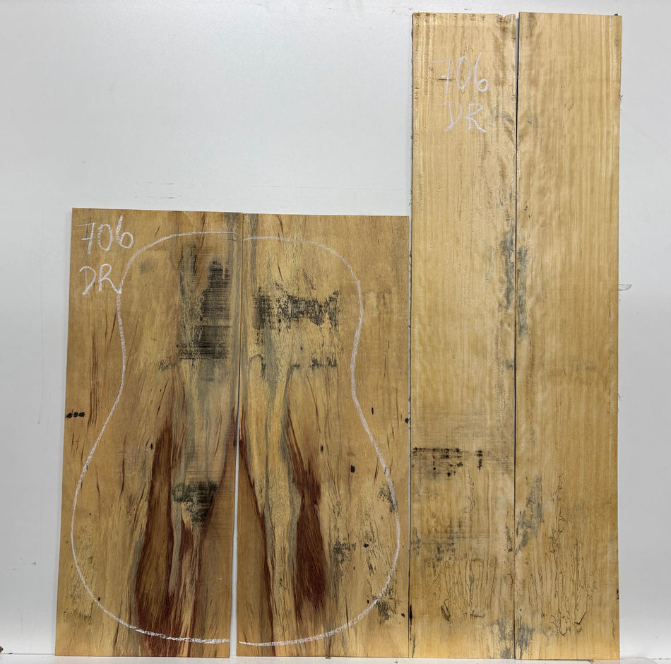 Royal Red Tamarind Dreadnought Guitar Back and Side Set #706