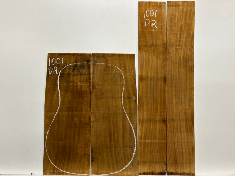 Golden Acacia Dreadnought Guitar Back & Side Set #1001