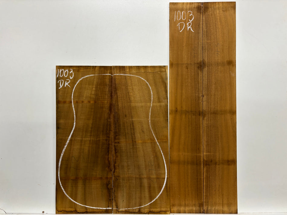 Golden Acacia Dreadnought Guitar Back & Side Set #1003