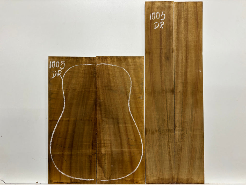 Golden Acacia Dreadnought Guitar Back & Side Set #1005