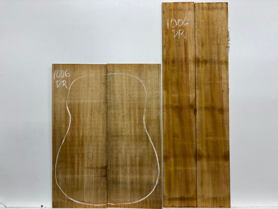 Golden Acacia Dreadnought Guitar Back & Side Set #1006