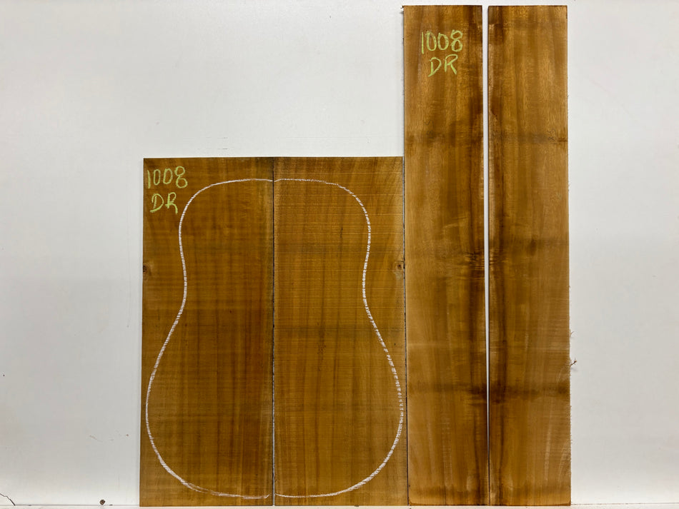 Golden Acacia Dreadnought Guitar Back & Side Set #1008