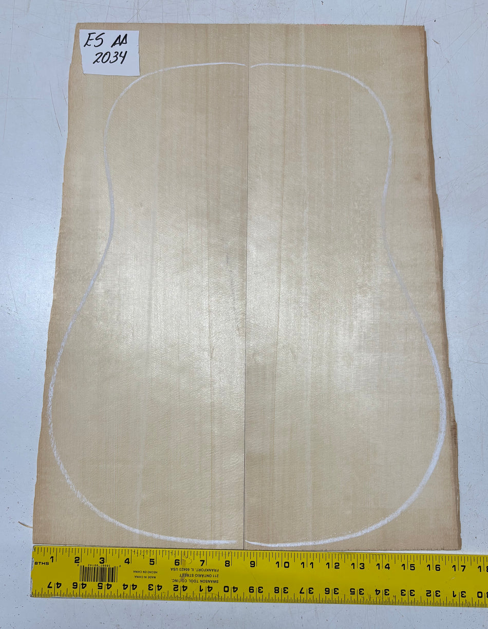 Engelmann Spruce Guitar Top For Dreadnought Guitars ES AA #2034