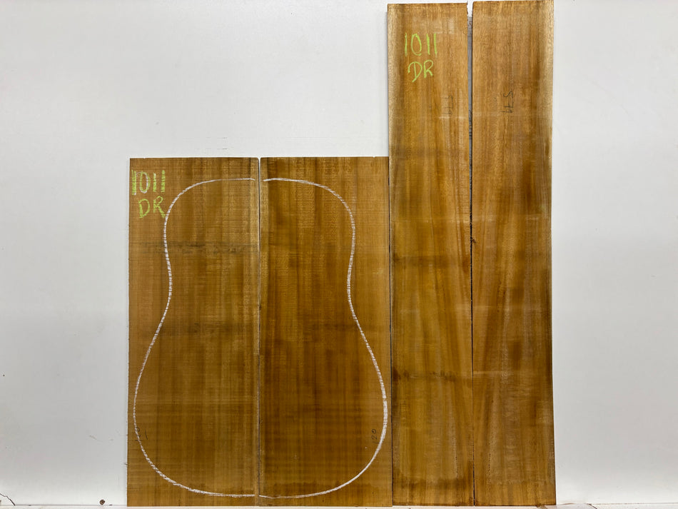 Golden Acacia Dreadnought Guitar Back & Side Set #1011