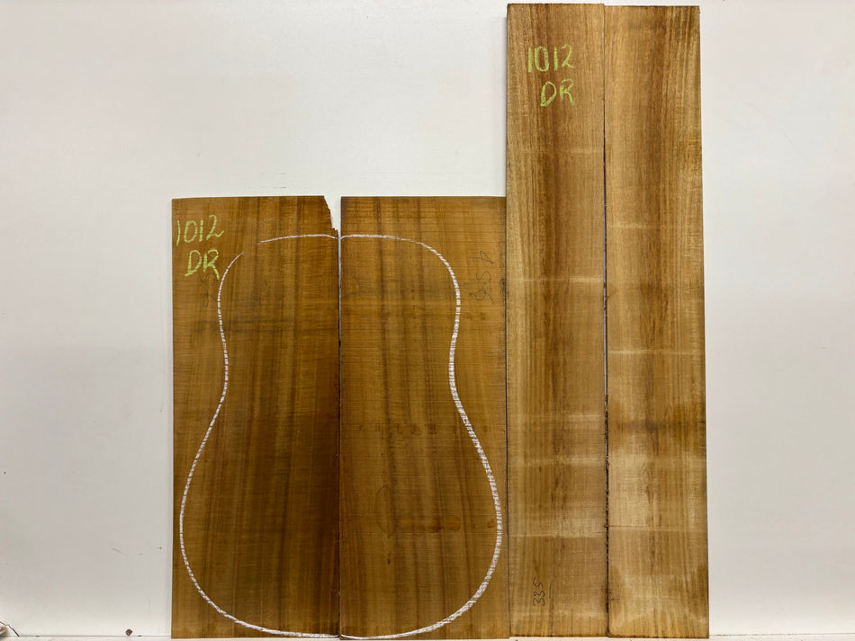 Golden Acacia Dreadnought Guitar Back & Side Set #1012