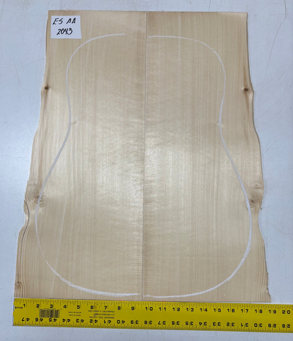 Engelmann Spruce Guitar Top For Dreadnought Guitars ES AA #2043