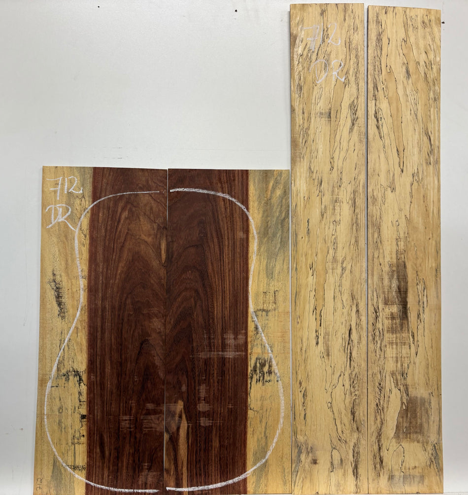 Royal Red Tamarind Dreadnought Guitar Back and Side Set #712