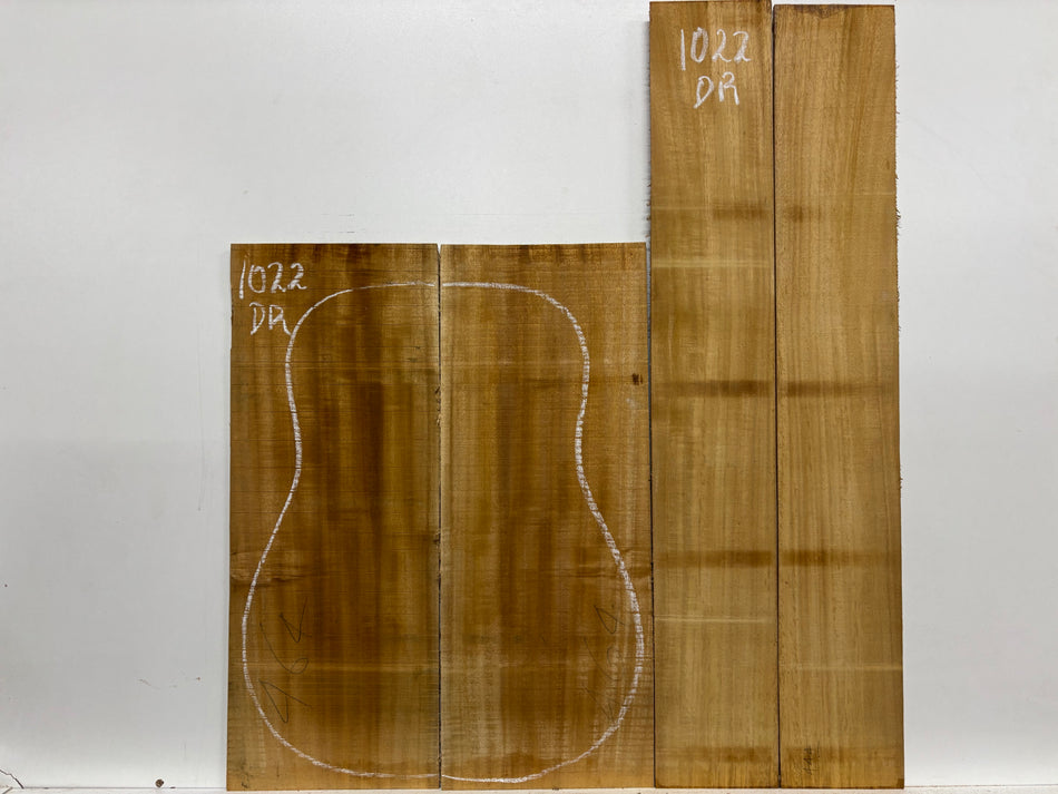 Golden Acacia Dreadnought Guitar Back & Side Set #1022