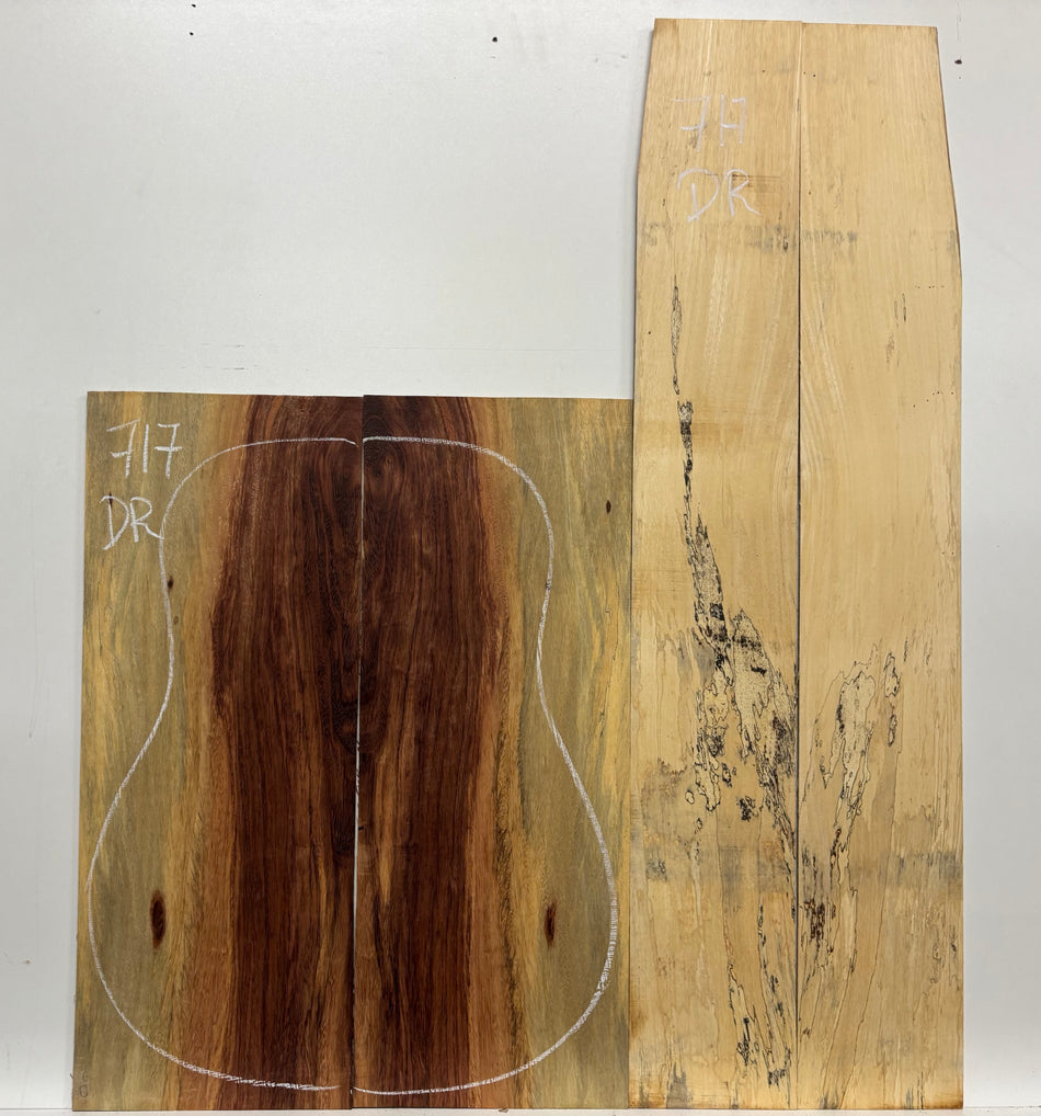 Royal Red Tamarind Dreadnought Guitar Back and Side Set #717