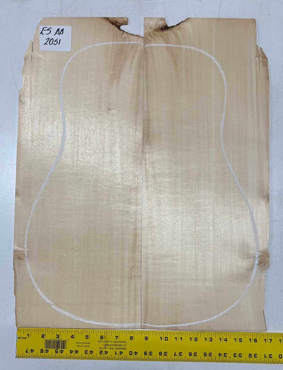 Engelmann Spruce Guitar Top For Dreadnought Guitars ES AA #2051