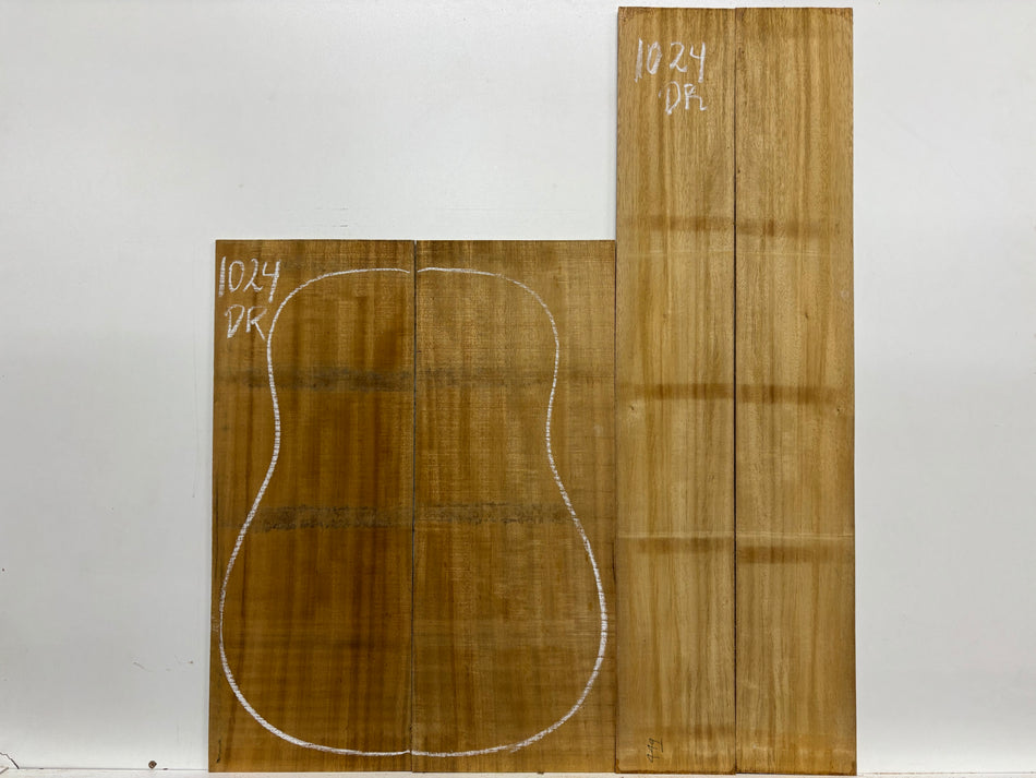 Golden Acacia Dreadnought Guitar Back & Side Set #1024