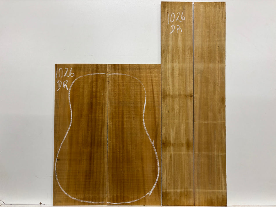 Golden Acacia Dreadnought Guitar Back & Side Set #1026