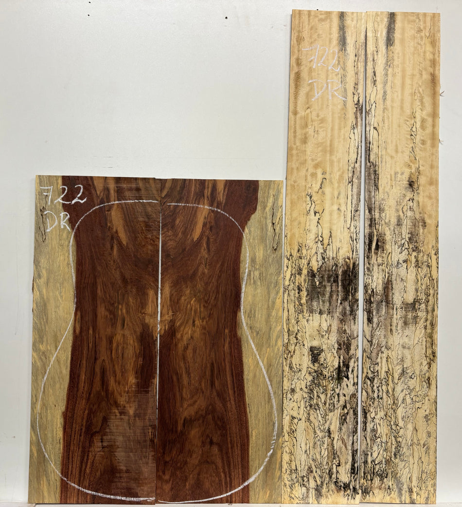 Royal Red Tamarind Dreadnought Guitar Back and Side Set #722