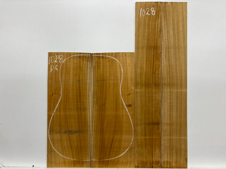 Golden Acacia Dreadnought Guitar Back & Side Set #1028