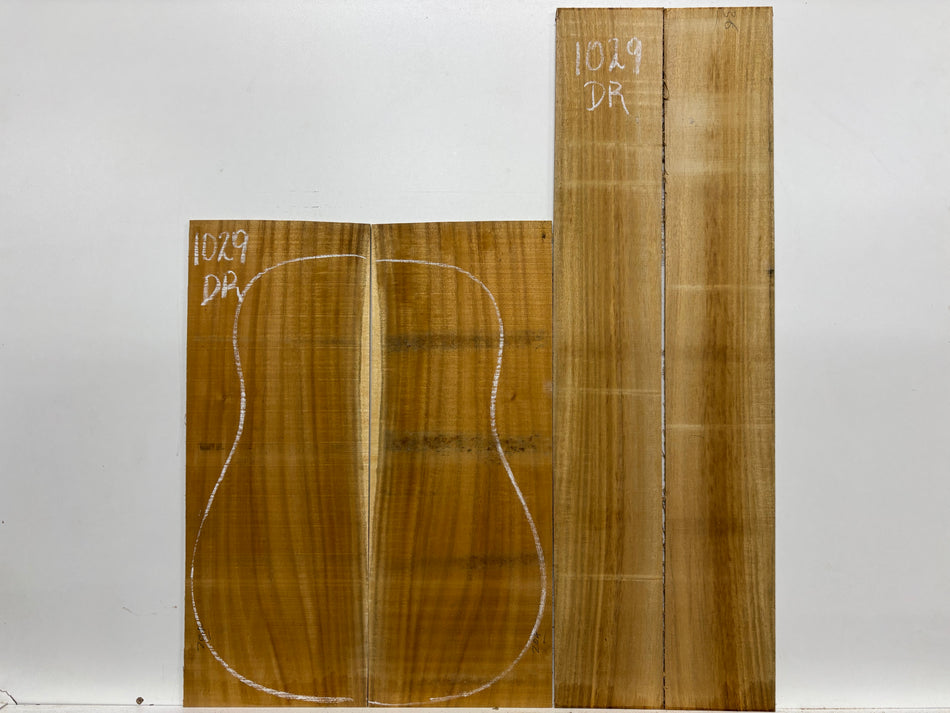 Golden Acacia Dreadnought Guitar Back & Side Set #1029