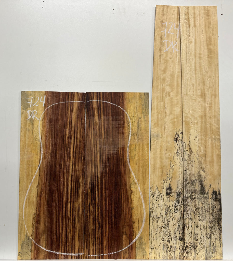 Royal Red Tamarind Dreadnought Guitar Back and Side Set #724