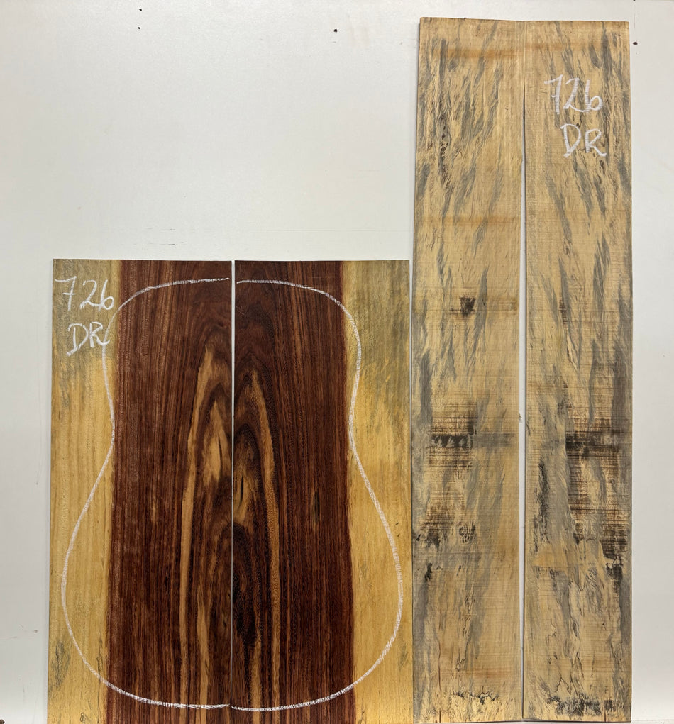 Royal Red Tamarind Dreadnought Guitar Back and Side Set #726