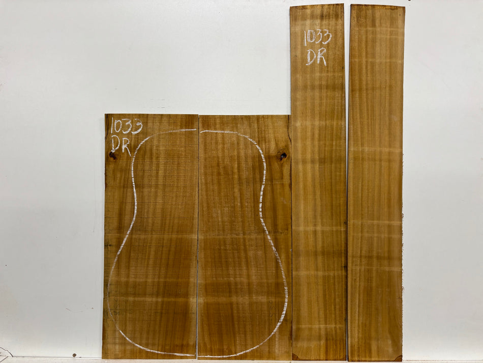 Golden Acacia Dreadnought Guitar Back & Side Set #1033