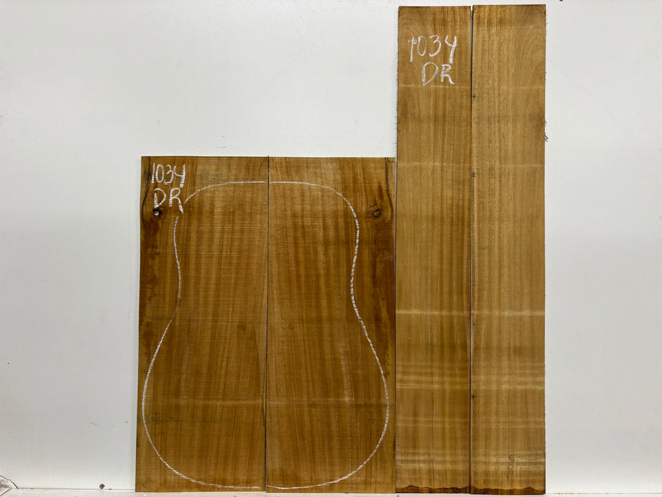 Golden Acacia Dreadnought Guitar Back & Side Set #1034