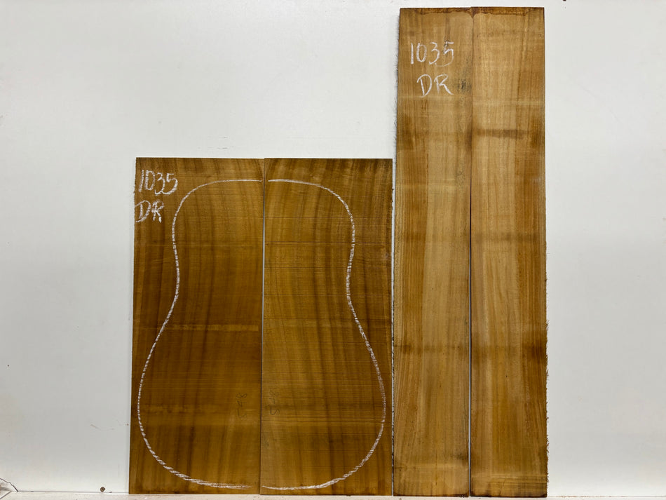 Golden Acacia Dreadnought Guitar Back & Side Set #1035