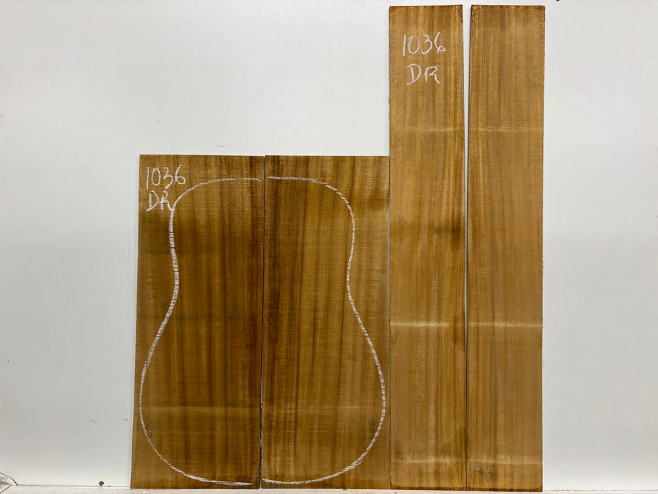 Golden Acacia Dreadnought Guitar Back & Side Set #1036