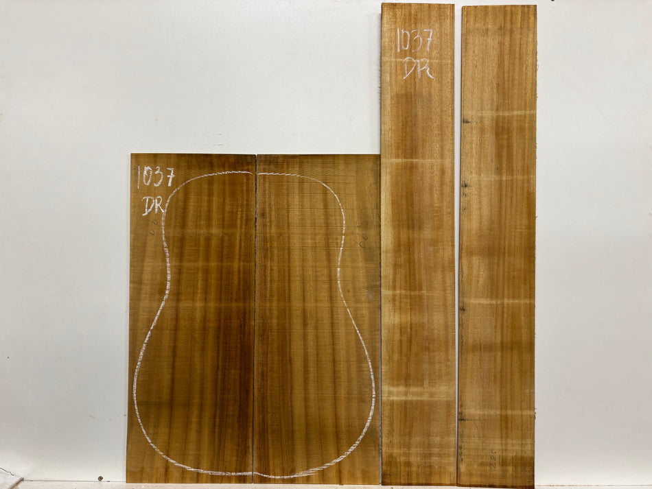 Golden Acacia Dreadnought Guitar Back & Side Set #1037