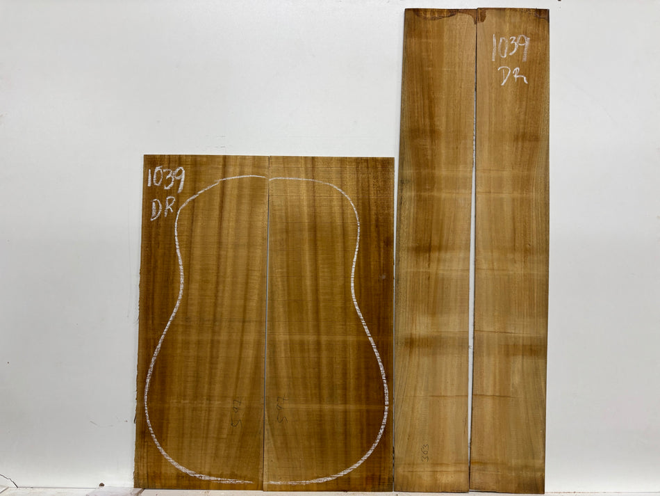 Golden Acacia Dreadnought Guitar Back & Side Set #1039