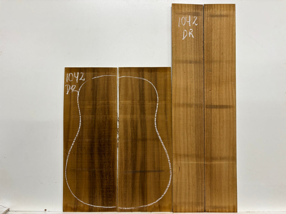 Golden Acacia Dreadnought Guitar Back & Side Set #1042