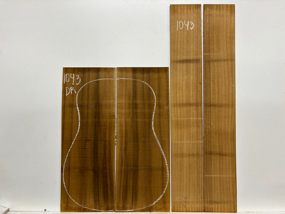 Golden Acacia Dreadnought Guitar Back & Side Set #1043