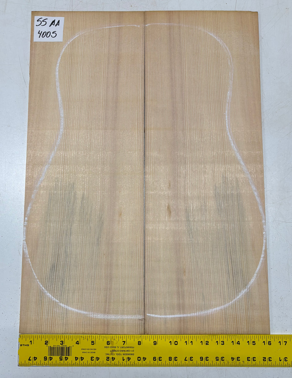 Sitka Spruce Dreadnought Guitar Top Bookmatched AA Grade #4005