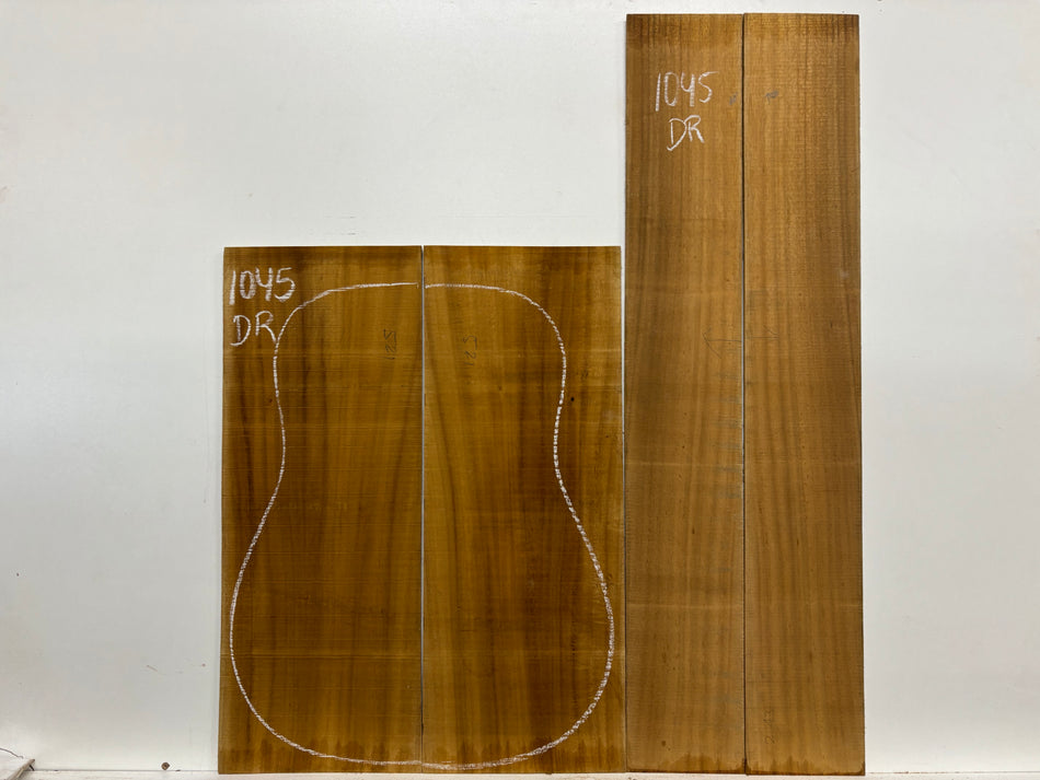 Golden Acacia Dreadnought Guitar Back & Side Set #1045