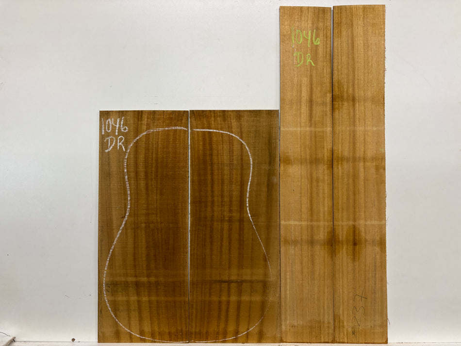 Golden Acacia Dreadnought Guitar Back & Side Set #1046