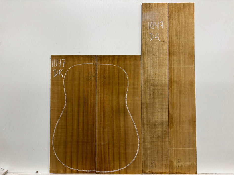 Golden Acacia Dreadnought Guitar Back & Side Set #1047