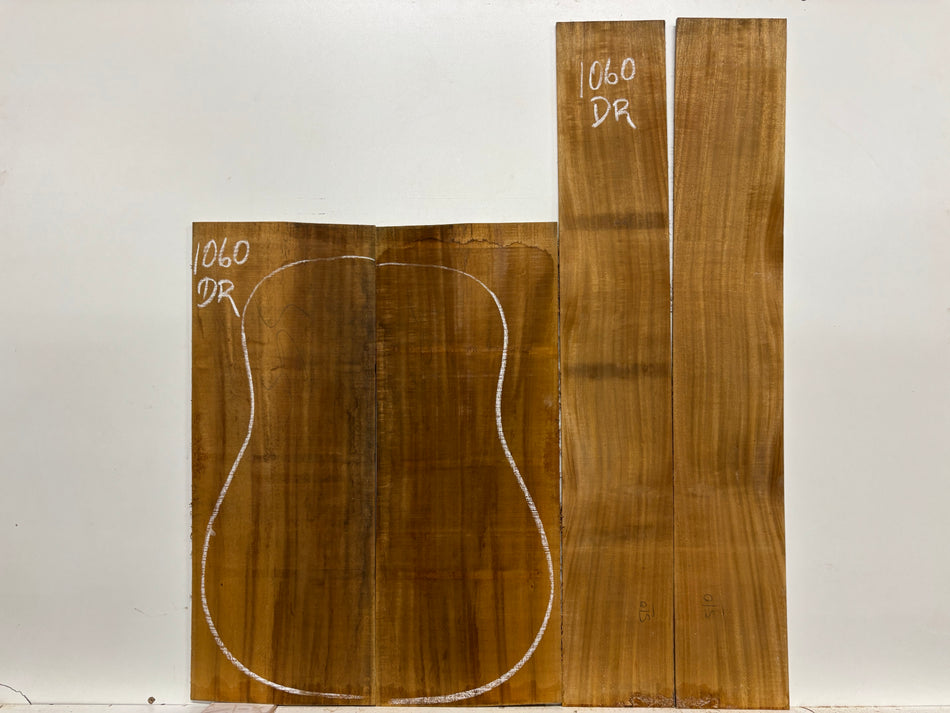 Golden Acacia Dreadnought Guitar Back & Side Set #1060