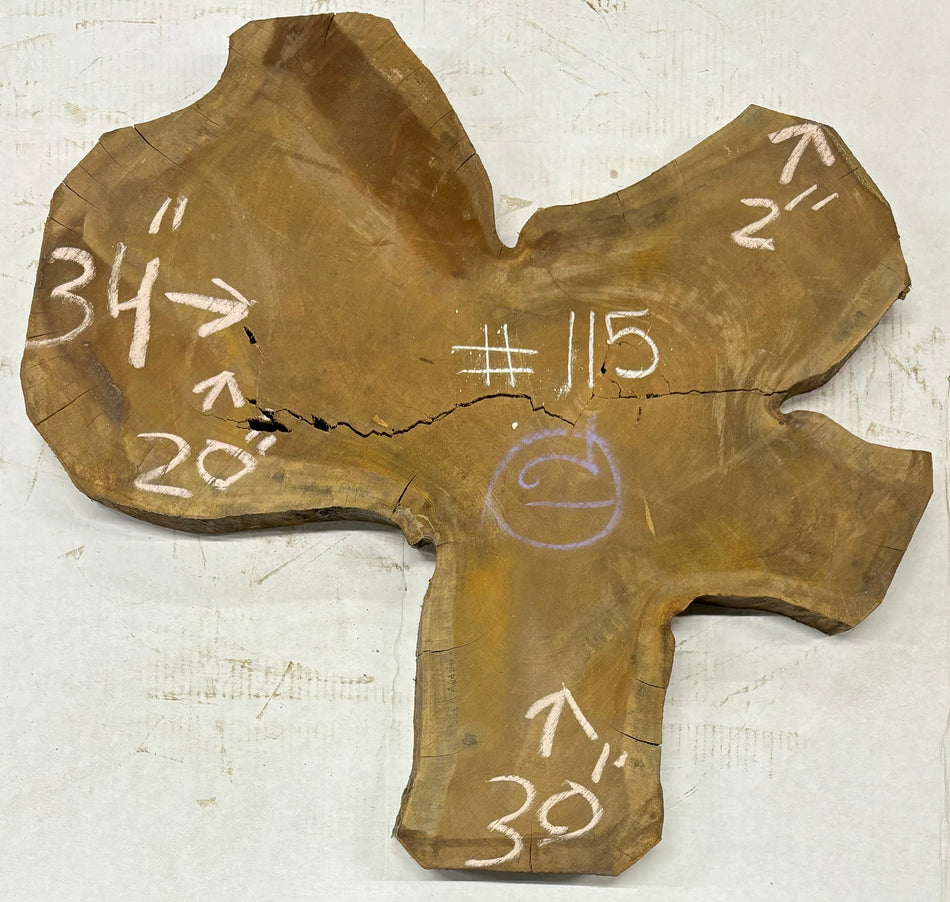 Wild Jack Live Edge Slab/Cookies - 34" x 20-30" x 2" #115