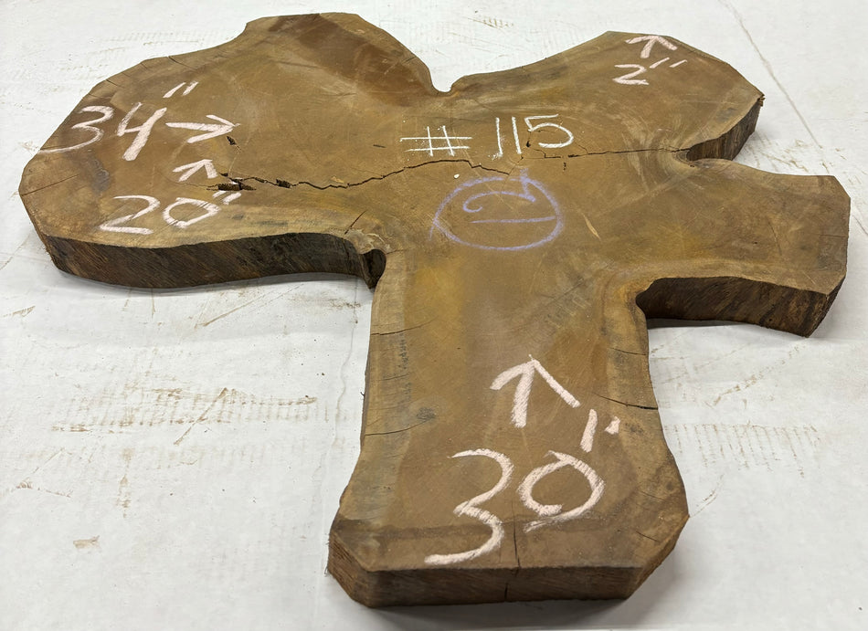 Wild Jack Live Edge Slab/Cookies - 34" x 20-30" x 2" #115