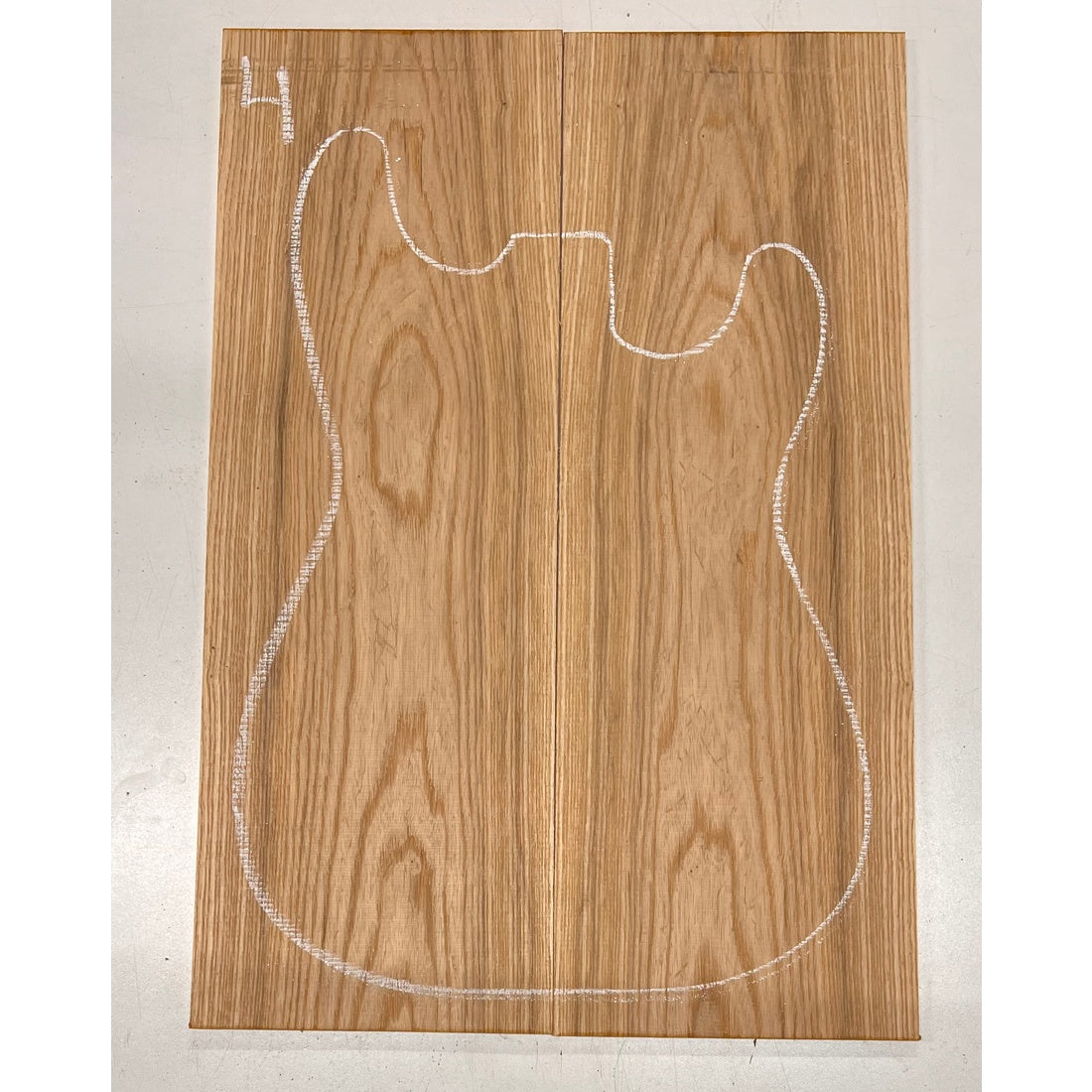 White Ash Bookmatched Guitar Drop Tops 21" x 7-1/4" x 1/4" #04 - Exotic Wood Zone - Buy online Across USA 