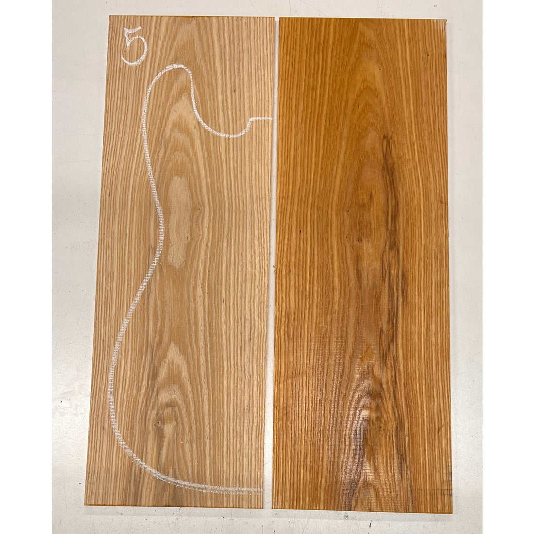 White Ash Bookmatched Guitar Drop Tops 21" x 7-1/4" x 1/4" #05 - Exotic Wood Zone - Buy online Across USA 