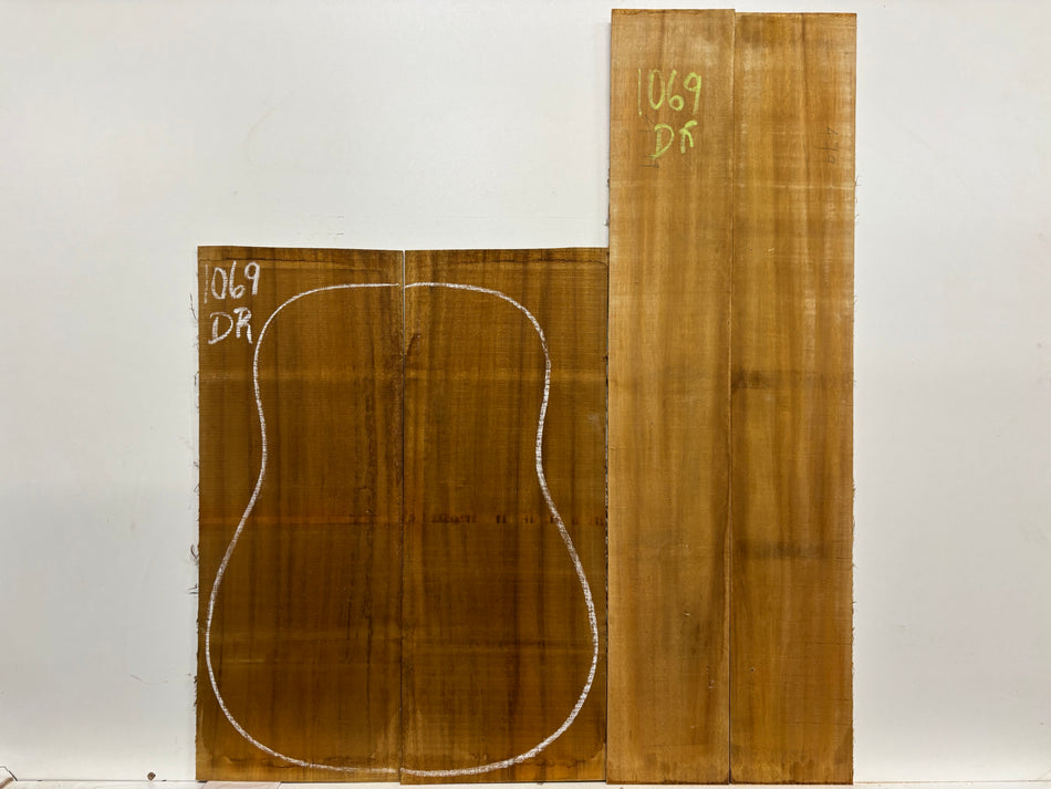 Golden Acacia Dreadnought Guitar Back & Side Set #1069