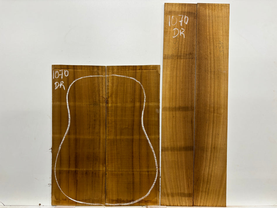 Golden Acacia Dreadnought Guitar Back & Side Set #1070