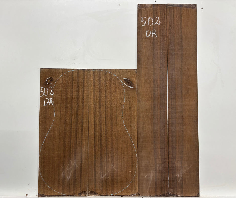 Indian Laurel Dreadnought Guitar Back and Side Set #502 - Exotic Wood Zone