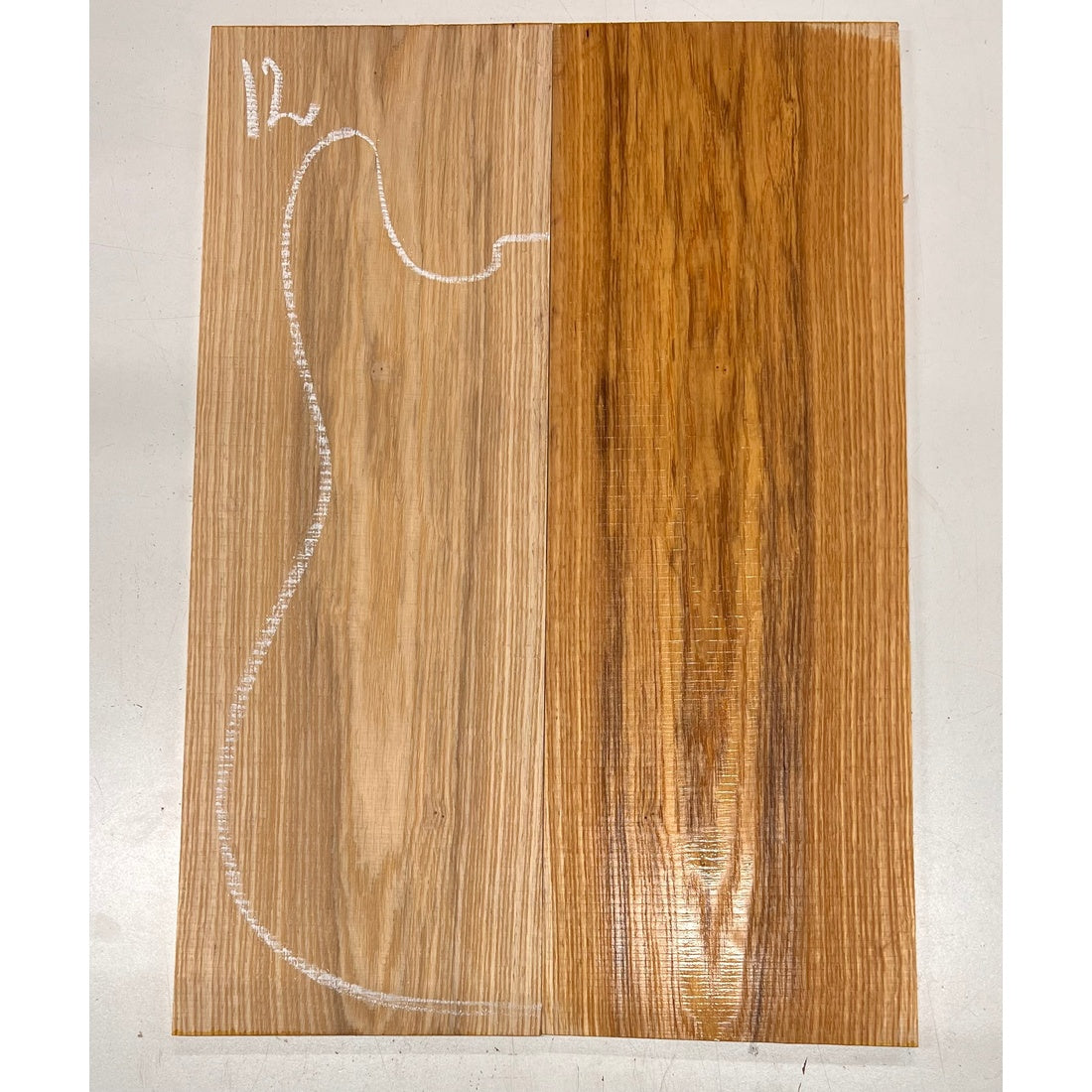 White Ash Bookmatched Guitar Drop Tops 21" x 7-1/4" x 1/4" #12 - Exotic Wood Zone - Buy online Across USA 