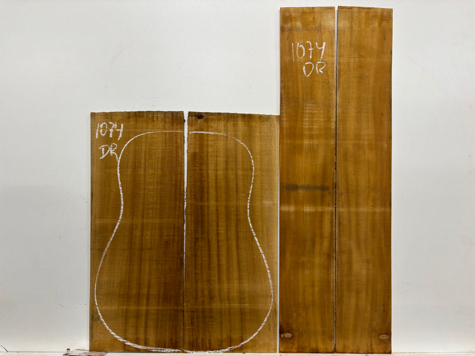 Golden Acacia Dreadnought Guitar Back & Side Set #1074