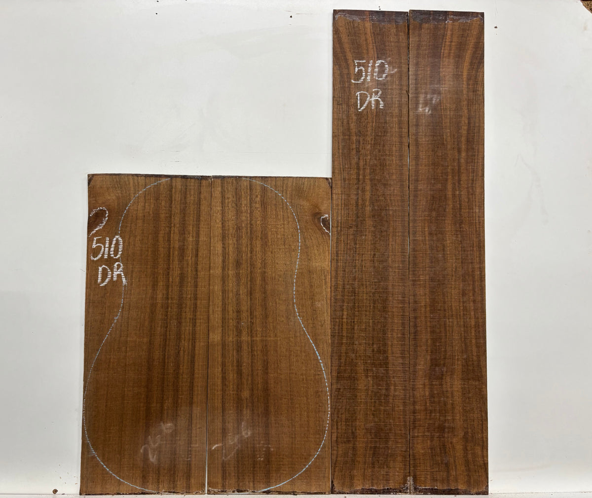 Indian Laurel Dreadnought Guitar Back and Side Set #510 - Exotic Wood Zone