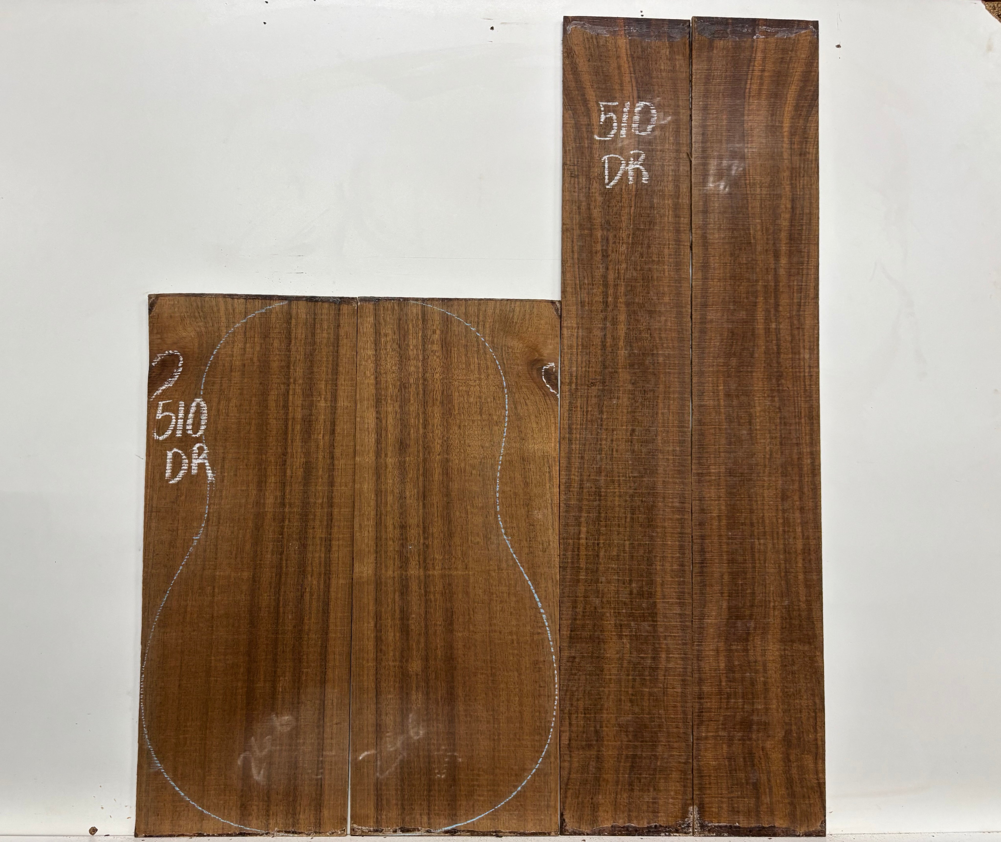 Indian Laurel Dreadnought Guitar Back and Side Set #510 - Exotic Wood Zone