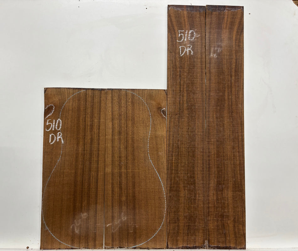 Indian Laurel Dreadnought Guitar Back and Side Set #510 - Exotic Wood Zone