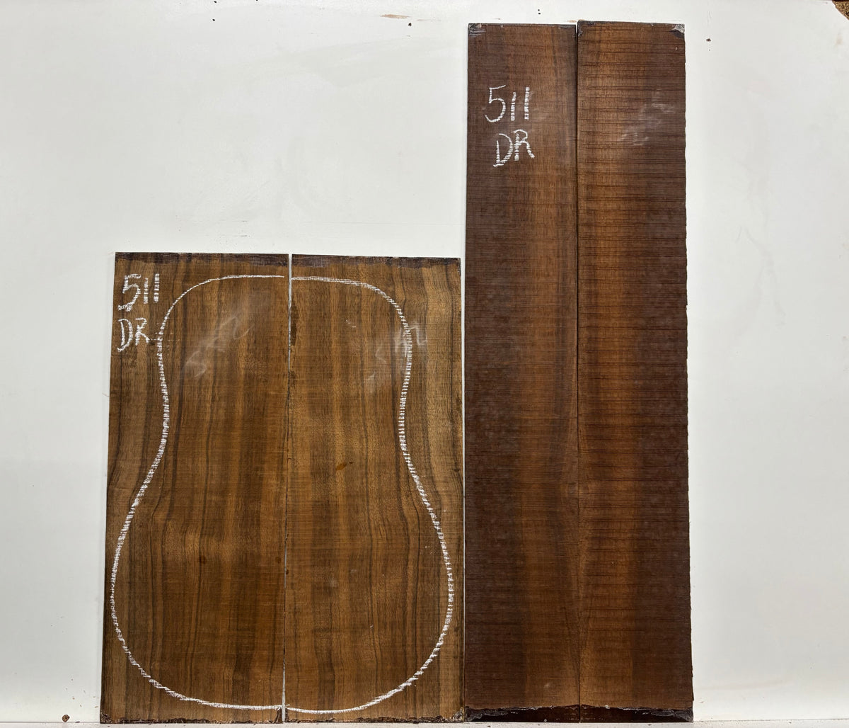 Indian Laurel Dreadnought Guitar Back and Side Set #511 - Exotic Wood Zone