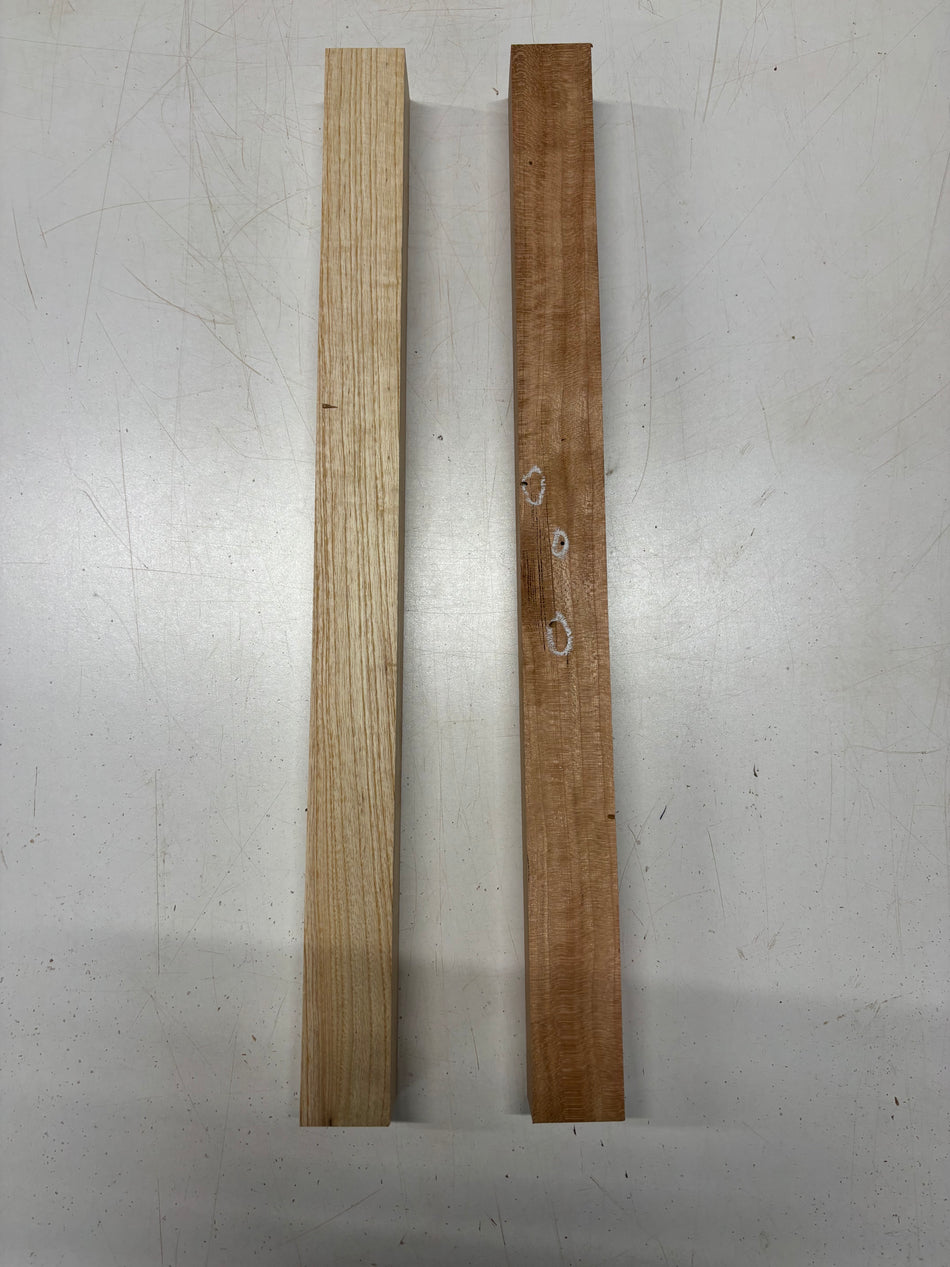 2 Pack, 2 Species Cherry + White Ash Turning Wood Blanks 21"x1-1/2"x1-1/2"#5201