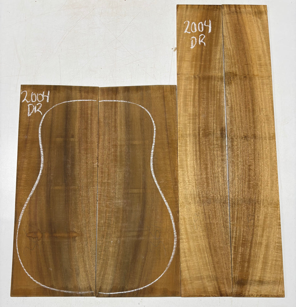 Golden Flame Acacia Dreadnought Guitar Back & Side Set #2004